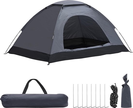 1-2 Man Dome Camping Tent, Waterdicht, Winddicht, Anti-UV Tent, Gemakkelijk Op te zetten Strandtent, Tent met Draagtas voor Familie Buiten, Draagbare Tent voor Reizen van MeFolks