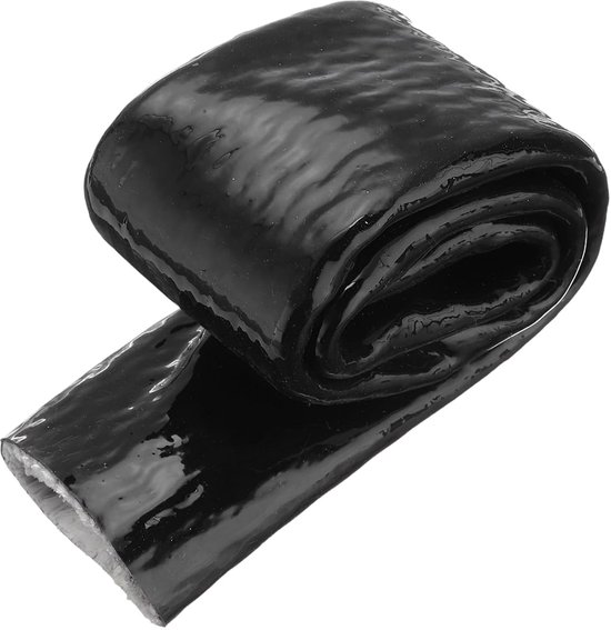 1" ID 1.6ft band glasvezel siliconen gecoat brandwerende mantel thermisch afgeschermd, voor autoslangen, elektrische kabels, zwart
