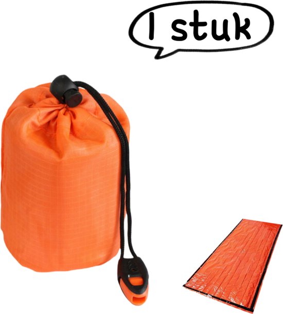 1 item - Slaapzak - Noodkamperen, wandelen, bergbeklimmen, wildernis - Onderkoelingsisolatie en warmtebehoudmateriaal, overlevingsdeken - Oranje van SOL