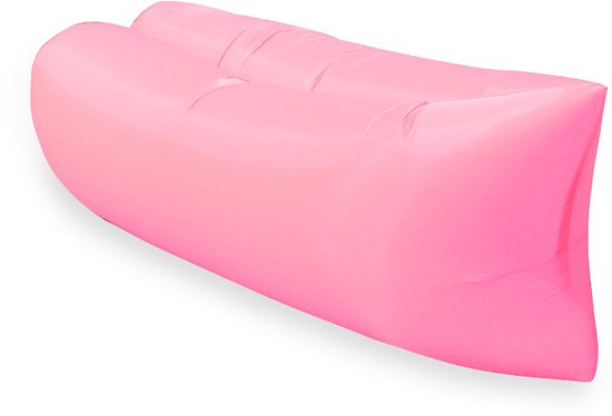 1 Opblaasbare Air Lounger – Draagbare Lazy Sofa, Zitzak en Luchtbed – Perfect voor Camping, Festival, Strand, Tuin en Muziekfestival – Lichtgewicht Opblaasbare Bank met Draagtas - roze van Merkloos