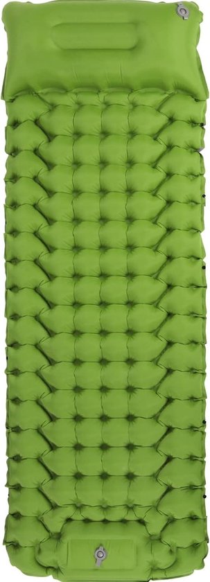 1 Persoon Camping Slaapmat met Kussen | Ingebouwde voetpomp, snel opblazen, licht en draagbaar voor reizen, kamperen, wandelen en trekking