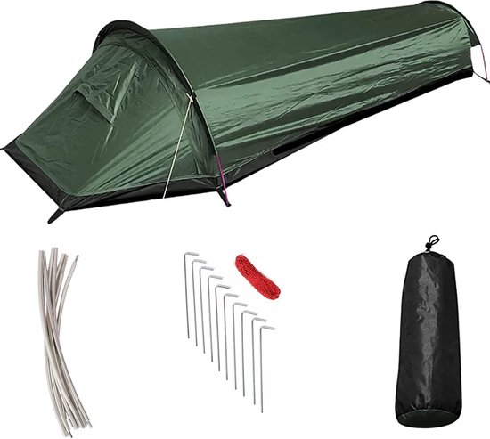 1 Persoon Wandeltent, Draagbare Persoonlijke Bivaktent met Draagtas, Ultralichte Waterdichte Tent, Bivy Tas, Trekkingtent voor één persoon, Bivy Tent, Militaire Rugzaktenten voor buitengebruik. van GEERTOP