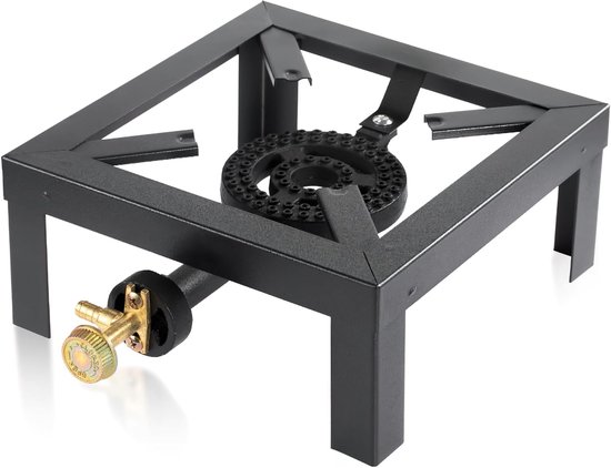 1 Pit Camping Gasstel Gasbrander Wokbrander - 6,8 KW - 24.5cm - 4 Voets