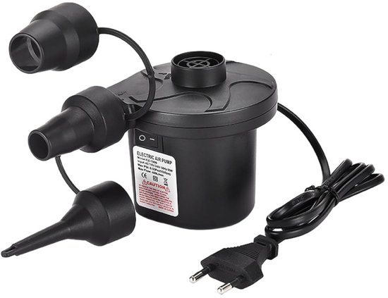 1 stuk - Elektrische luchtpomp 2 in 1 elektrische opblaaspomp - Elektrische luchtbedpomp - met 3 luchtmondstukken - Bespaar tijd - Zwart - Geschikt voor opblaasmatras, boot, matras van Merkloos