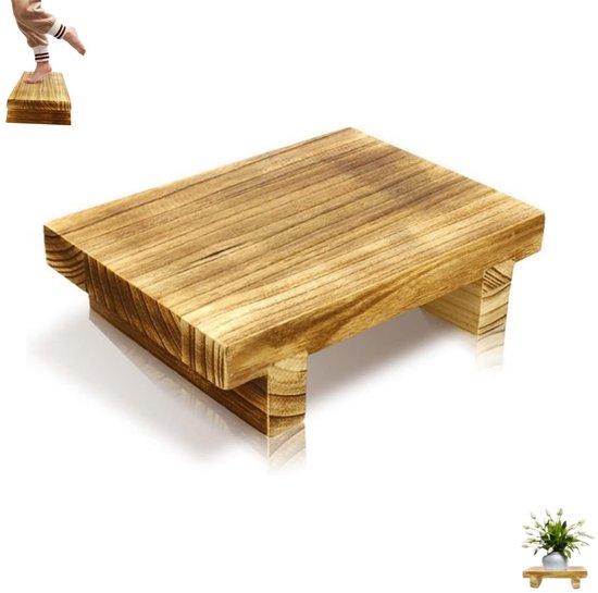 1 stuk - Houten voetenbankje - Lichtgewicht en draagbaar krukje - Stevig en duurzaam laag krukje - Voetenbankje 28 cm * 18 * 7 cm - Toiletkrukje - Opstapje voor naast het bed - Geschikt voor naast het bed in de slaapkamer en op kantoor