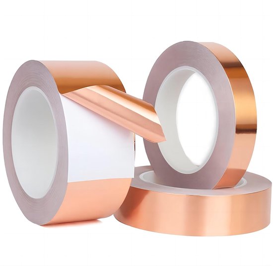 1 Stuk Koperen Plakband, 25mm x 20m, Kopertape Zelfklevend, Enkelzijdig Geleidend, voor Circuits en Elektrische Reparaties