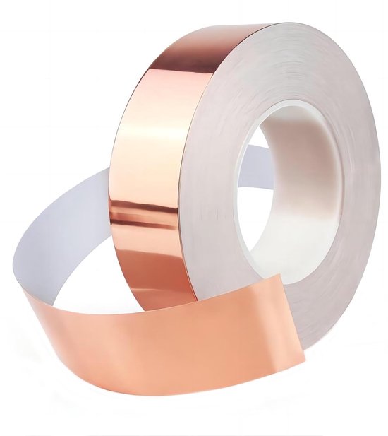1 Stuk Koperen Plakband, 35mm x 20m, Kopertape Zelfklevend, Enkelzijdig Geleidend, voor Circuits en Elektrische Reparaties