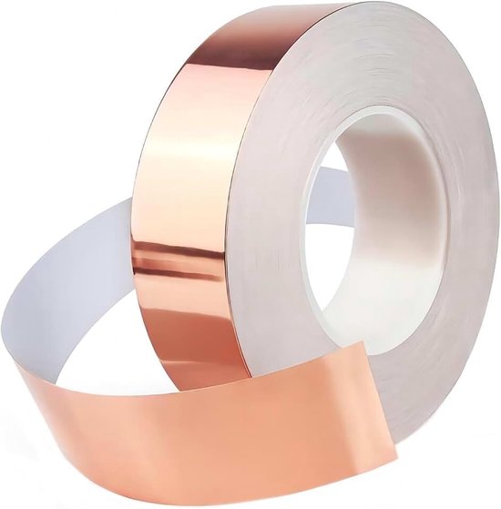 1 Stuk Koperen Plakband, 40mm x 20m, Kopertape Zelfklevend, Enkelzijdig Geleidend, voor Circuits en Elektrische Reparaties