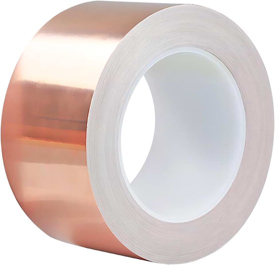 1 Stuk Koperen Plakband, 60mm x 20m, Kopertape Zelfklevend, Enkelzijdig Geleidend, voor Circuits en Elektrische Reparaties