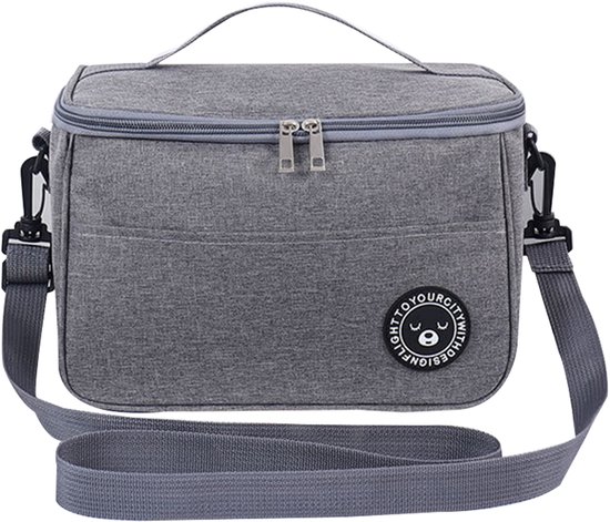 1 stuk Lunch Bag - Lunchtas - Koeltassen - Picknicktas - Handvat Riem - Oxford-doek - waterdicht - Geïsoleerde Koeltas - 26*17*18cm - grijs van Merkloos