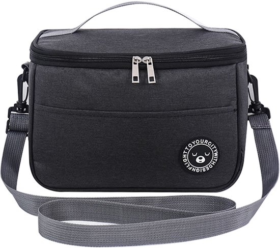 1 stuk Lunch Bag - Lunchtas - Koeltassen - Picknicktas - Handvat Riem - Oxford-doek - waterdicht - Geïsoleerde Koeltas - 26*17*18cm - zwart van Merkloos