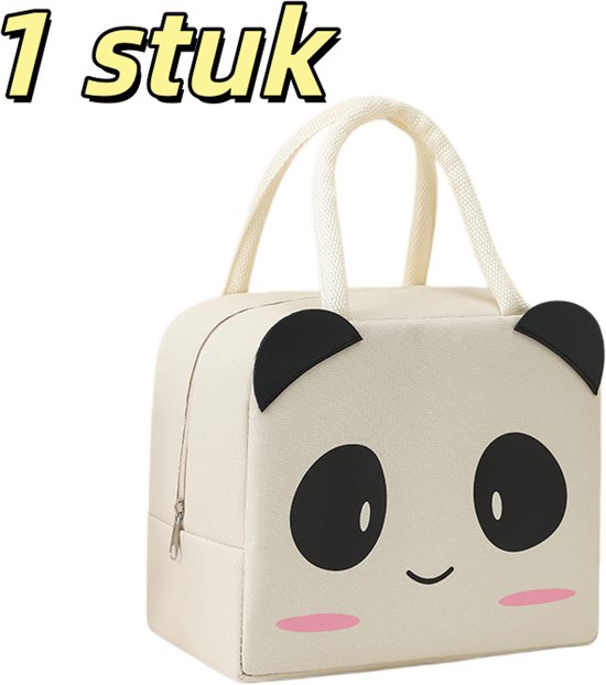 1 stuk - Lunchtas - Waterdichte, geïsoleerde tas - Koeltas - Verdikte aluminiumfolie - Lunchtas - Geschikt voor kantoorpersoneel dat zijn eigen lunch meeneemt - 22,5*10*20 cm - Zwart en wit van Merkloos