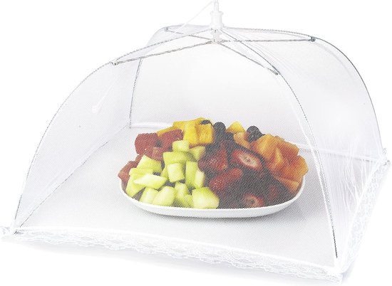 1 Stuk Mesh Outdoor Food Cover Tent - Opvouwbare paraplu tent - Ideaal voor picknicks, barbecues, kamperen en koken in de buitenlucht - Pop-up schermnet en bordbeschermer - Vliegenkap - Bescherm voedselborden en glazen tegen vliegen en insecten