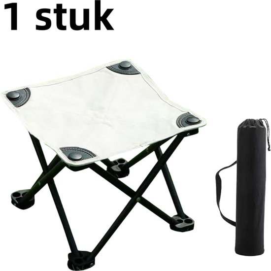 1 stuk - Opvouwbare kruk - Draagbare kleine kruk - Geschikt voor visstoel, camping, thuisbijeenkomst, barbecue, opvouwbare kruk - wit