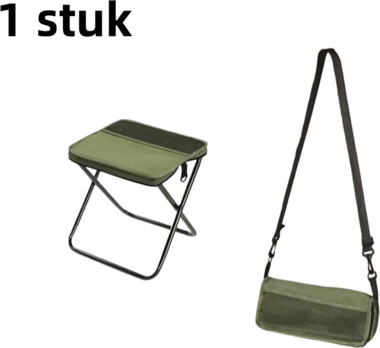 1 stuk - Opvouwbare kruk voor buitenrugzak - Kruk voor pennenzak - Draagbaar en eenvoudig - Kampeeruitrusting - Kan worden omgebouwd tot schoudertas - Groen klein van Merkloos