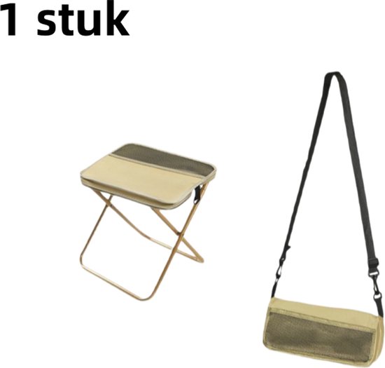 1 stuk - Opvouwbare kruk voor buitenrugzak - Kruk voor pennenzak - Draagbaar en eenvoudig - Kampeeruitrusting - Kan worden omgebouwd tot schoudertas - Khaki klein van Merkloos