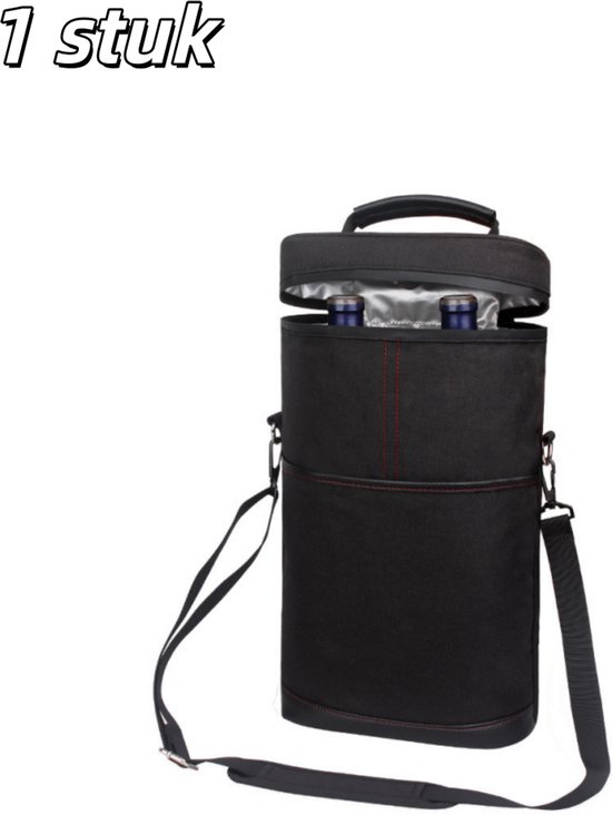1 stuk - Tas - Geïsoleerde tas - Outdoor oxford-stof - Warmte-isolerend en lekvrij - Draagbare wijnkoeler - Geschikt voor picknicks, stranduitstapjes, reizen en banketten - Zwart