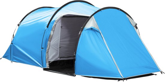 1 stuk - Tent - Tweepersoons snelopener - met lobby en slaapruimte - Waterdicht - 426 x 206 x 154 cm - Lichtblauw