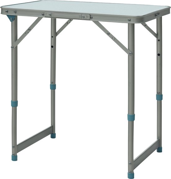 1 stuk - Vouwbare tafel - Camping tafel - Tuin tafel - Hoogte verstelbaar - Aluminium legering - Medium density fiberboard - Wit