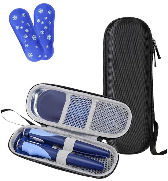 1 stuks - Insuline opbergtas - Koeltas - Reisdoos - Bevat 2 stuks koude opbergtas - Insulinekoeler - Reisdoos - Kleine medische reisdoos - 21*7*5cm - Geschikt voor opberg- en opbergdoos voor insulinepennen van Merkloos