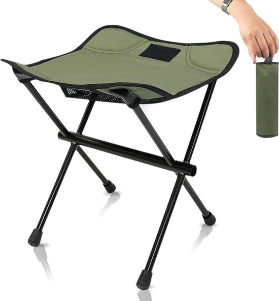 1 Stuks (Leger groen)Campingstoel Voetkruk - Opvouwbare lichtgewicht kruk - Draagbare opvouwbare campingkruk - Intrekbare stoelen met - Draagtas 220LBS Campingkrukken - voor binnen of op de camping, Vissen, Wandelen, BBQ ,Reizen van Aiwoxing