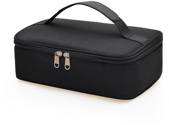 1 stuks‑draagbare thermische lunchtas‑warmhouden van voedsel‑aluminium binnenvoering‑draagbaar‑voor studenten‑26x16x8cm‑zwart