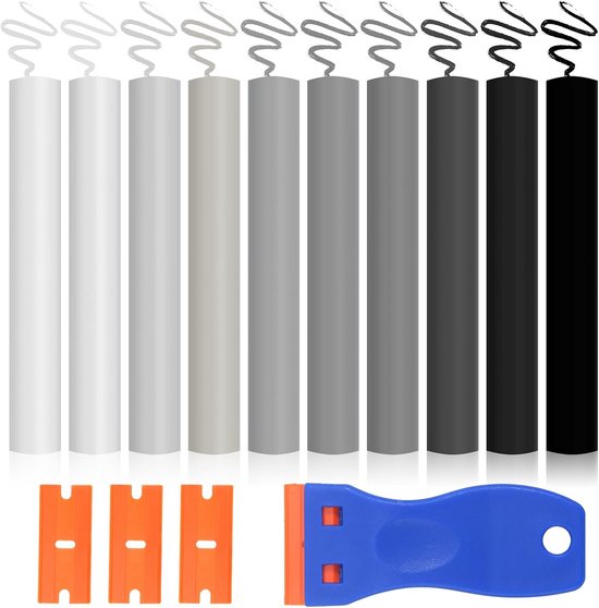 10-delige reparatieset voor laminaat, parket, vinyl en hout: krassen en gaten vullen van Merkloos