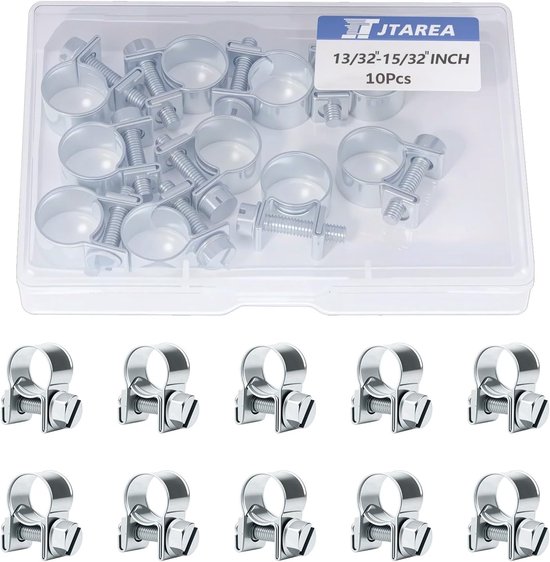 10 Slangklemmen 10-12mm Verstelbaar voor Brandstofleidingen en Slangen - Kogelgewricht Klemmen van Merkloos