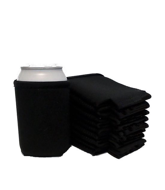 10 st. bier - frisdrank blik koelhoud hoesje in zwart |bierblik hoesjes | Festival | Vakantie | Strand | Carnaval van Breworld