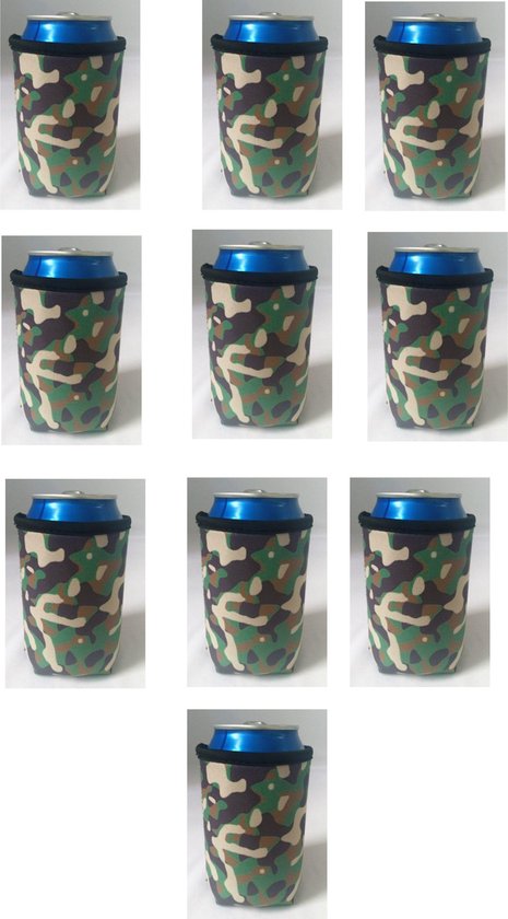 10 st. Camouflage koelhoud blikjes hoes | bierblik hoesje van Eazzys.