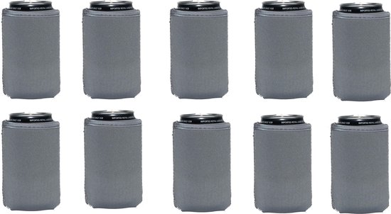 10 st. Grijze koelhoud blikjes hoes | bierblik hoesjes - GRIJS van The Brew Company