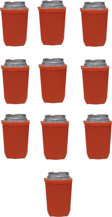 10 st. Oranje bier - frisdrank blik koelhoud hoesje | bierblik hoesjes | Festival | Vakantie | Strand | Carnaval van Merkloos