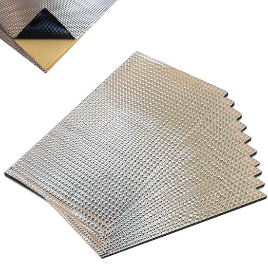 10 Stuks Aluminium Butyl Zelfklevende Anti-Bump Mat voor Auto Geluidsisolatie en Warmtebescherming 40cmx25cm