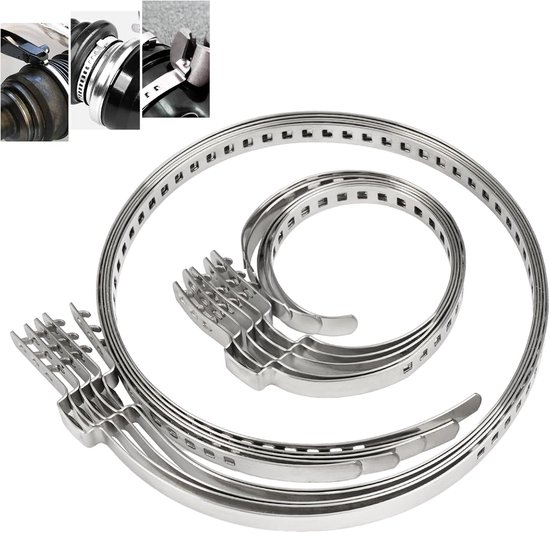 10 Stuks CV As Latch Klemmen - Universele As Latch Klemmen - RVS CV Slang Klem Set - 5 Stuks Grote en 5 Stuks Kleine Verstelbare Klemmen voor de meeste Auto's van O'TOM Tech.