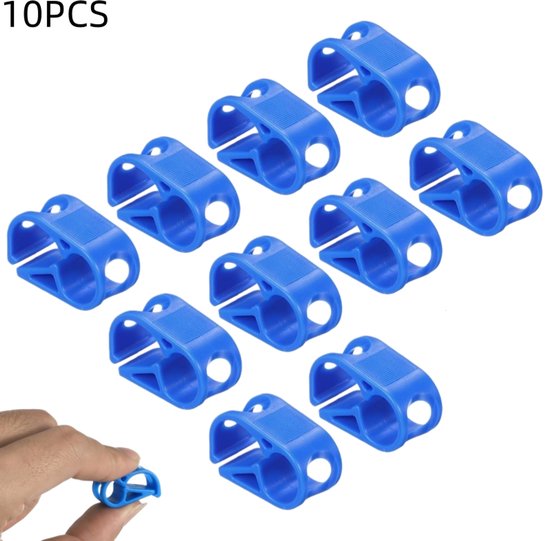 10 stuks - kunststof slangklemmen - verstelbare slangklem - afsluitklem voor slangen - geschikt voor het regelen van de waterstroom met kunststof slangen - blauw - 30×19×13.5mm van Merkloos