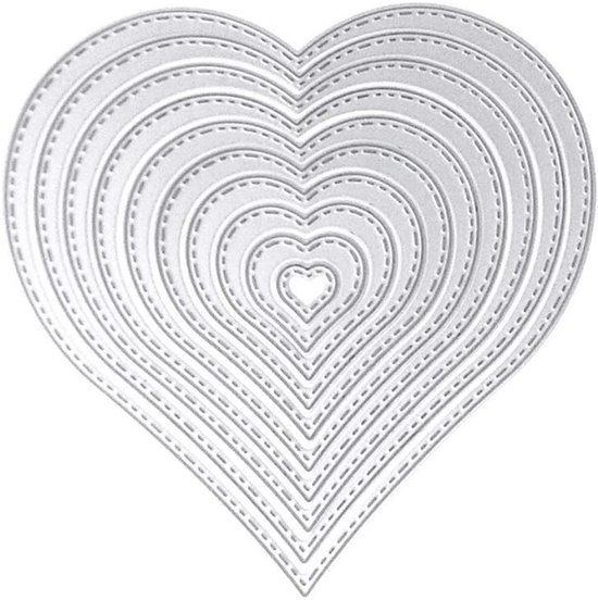 10 stuks Liefdesharten Stansmessen, U-horizon Cutting Dies Stanssjablonen Metalen Stansmessen Snijden Matrijzen Embossing Stencils voor DIY Scrapbooking Fotoalbum Kaart Papier Decor