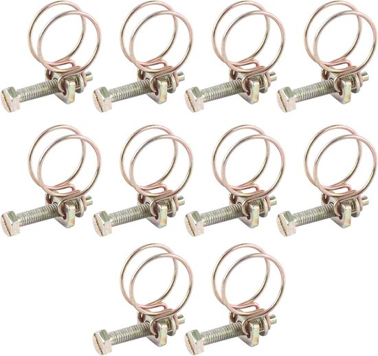 10 stuks Waterslang Barb Clamp - Verstelbare Rvs Dubbele Draad Buis Clip - Sanitair Bevestiging - 19mm 16-19 . van Wowlive