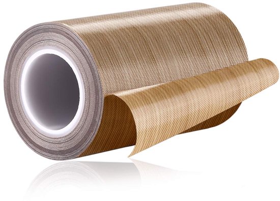 100% kwaliteitsborging; PTFE gecoate glasvezel teflontape, hoge temperatuur tape; drogen transportband; lassen afdichting tape; -196°C - +300°C 100mm x 12yards x 0.18mm Brown 3