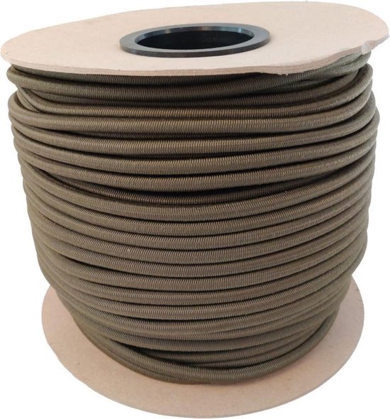 100 meter Elastisch Touw - Camo groen- 8mm - elastiek op rol van Toolland