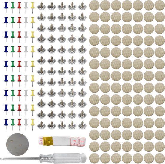 100 stuks dakhemelreparatieset, autoreparatie klinknagels, universele autodak, klinknagels met 100 spelden, 1 schroevendraaier, 1 meetlint, autohemelreparatie voor alle auto's (beige)
