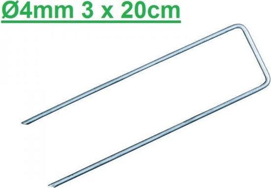 100 stuks Gronddoekpen(nen), kunstgraspen(nen), worteldoekpen(nen) Ø4mm - 3 cm breed en 20 cm lang van Sekey