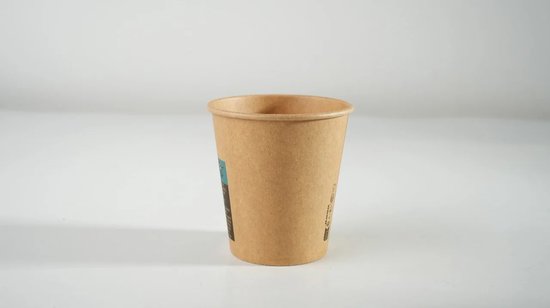 1000x Koffiebeker karton Nature Kraft Ø80mm 240ml 8oz Bruin FSC en BIO Koffiebekers - Theebekers - Drinkbekers - Wegwerp Papieren Bekers - Reizen - Picknicks - Kamperen Hoogwaardige Lekvrije Kartonnen Bekers