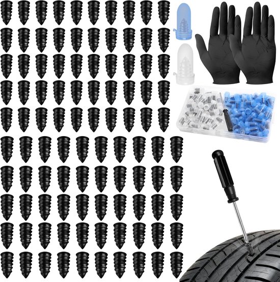 100st Vacuüm Bandenreparatieset voor Auto, Motor en Fiets - Inclusief Gereedschap
