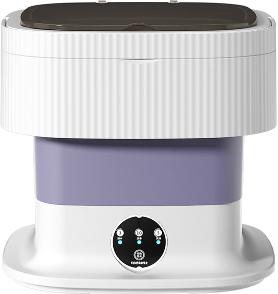 10L Grote Grensoverschrijdende Opvouwbare Wasmachine met Groot Ondergoed, Sokken, Babykleding en Kleine Mini Wasmachine (Paars)