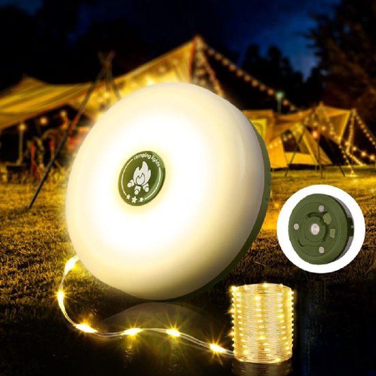 10m Camping Decoratieve Lichtsnoer - 4-in-1 Waterdichte Buitenlamp - Tent Patio Decoratieve Lamp - Wandel Sfeerverlichting - Warme Kleuren - 1200mah van Merkloos