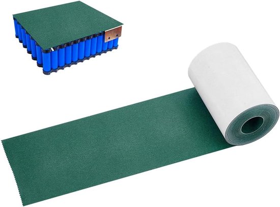 10m/10.94 Yards Elektrische Isolerende Zelfklevend Papier 12Cm Breedte Een Kant Zelfklevende Batterij Isolator Pakking voor 18650 21700 26650 Batterij Pack, Teal, 0.2mm Dik