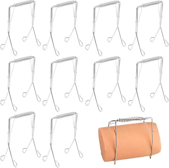 10pcs Roulade Clamps - 304 Stainless Steel - Herbruikbare Keuken Klem voor Snelle en Eenvoudige Productie van Rundvlees en Varkensvlees Rollen - Groenten Rollen van Merkloos