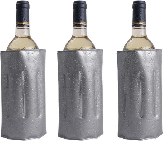 10x stuks koelelementen houders voor een fles 34 x 18 cm - Flessen koelementen - Drank/wijn/water flessen koel houden van Orange85