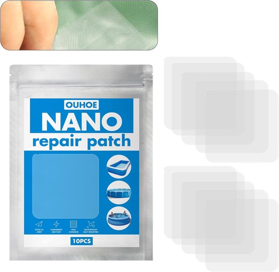 10x Zelfklevende PVC Reparatiepleisters voor Zwembad en Opblaasbare Artikelen - Transparant van Merkloos