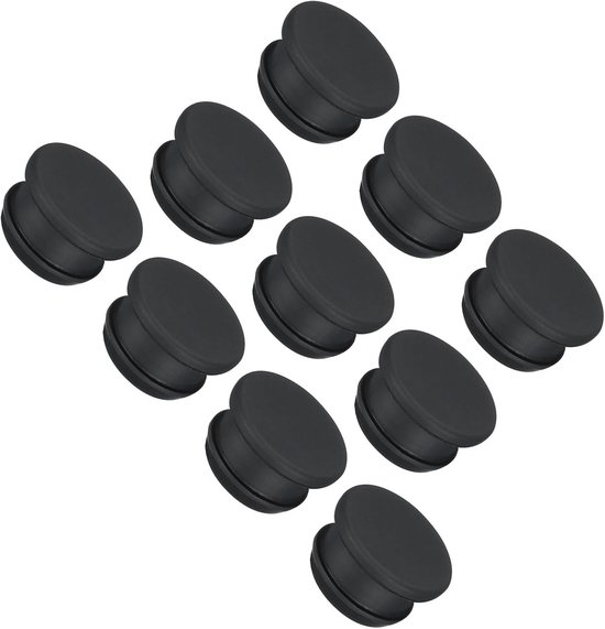 10x Zwarte Siliconen Gatstoppen Rubbers voor Waterdichte Afdichting (19mm Montagegat)
